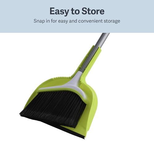 Casabella Casabella Broom & Dustpan Set, 44-Inch Angled Broom with Snap-On Dustpan, Durable Bristles, Innovative Dustpan, Convenient Storage - Perfect for Tile, Wood, and Laminate Floors