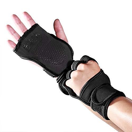 N/ A N/ A Weight Lifting Gym Workout Gloves with Wrist Wrap Support for Men & Women, Full Palm Protection, for Weightlifting, Training, Fitness, Hanging, Pull ups Black