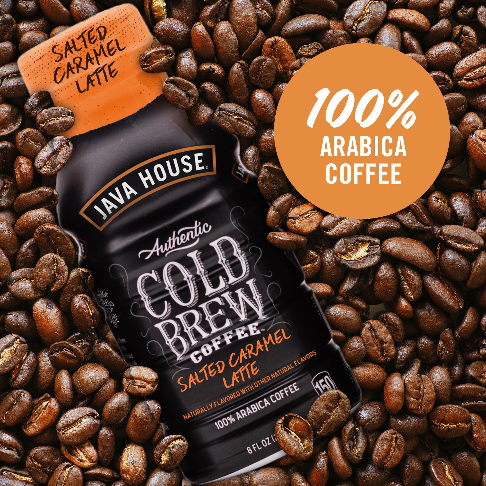 Java House Java House Cold Brew Coffee, Salted Caramel Latte, 12 Pack of 8oz Bottles, Ready to Drink Instant Cold & Iced Coffee (Salted Caramel Latte)