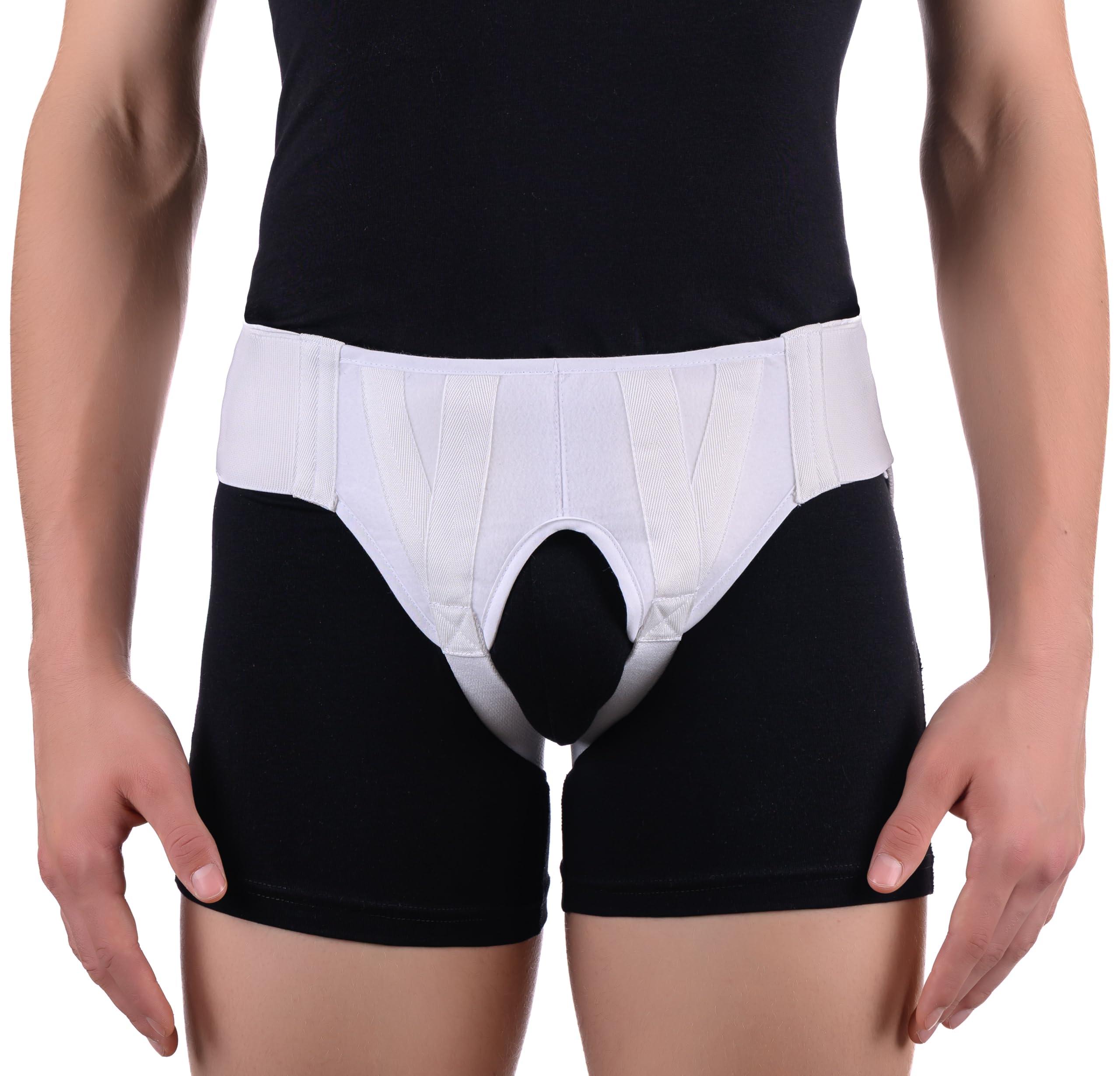 FlexaMed FlexaMed Double Inguinal Groin Hernia Truss with Compression Pads White - Large