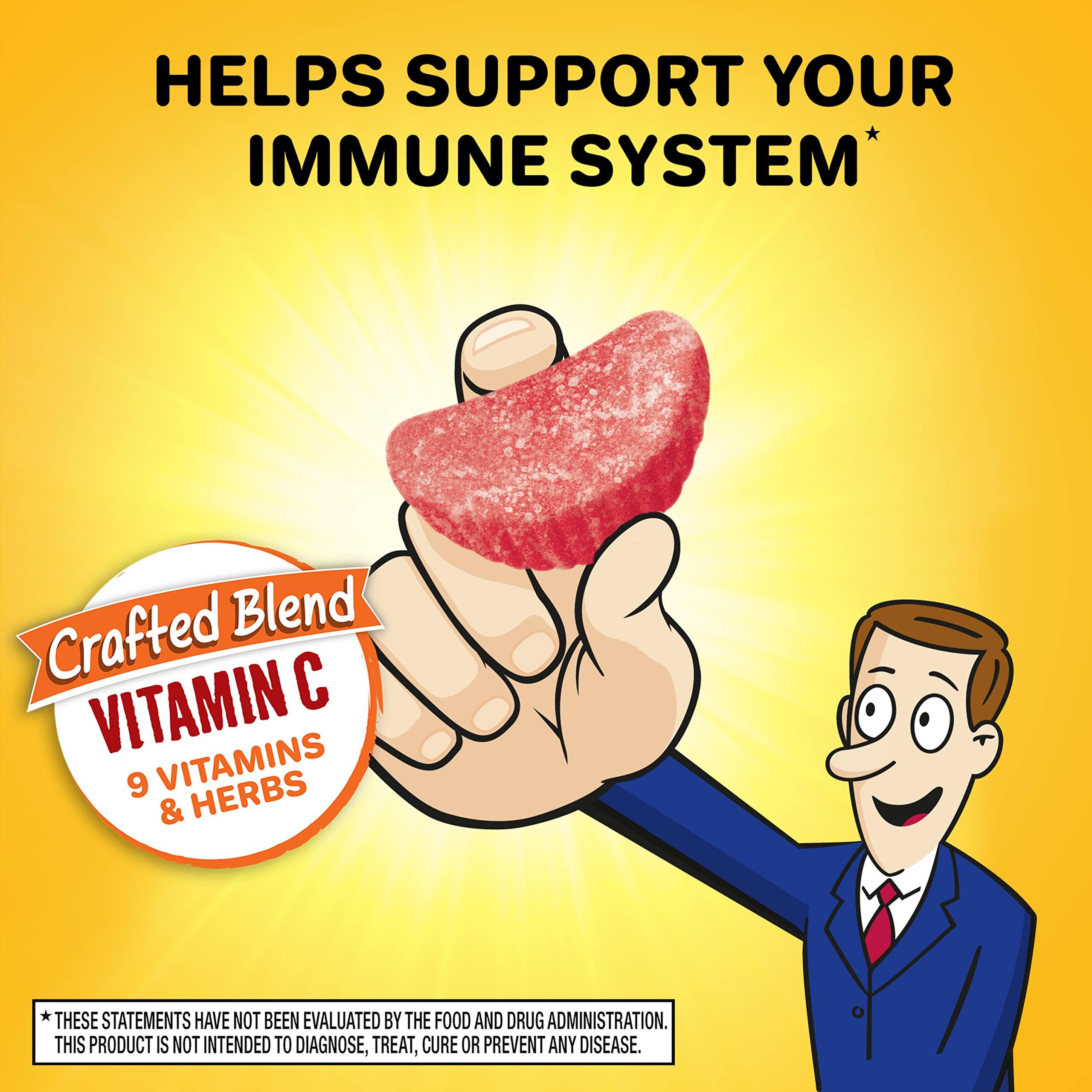 Airborne Airborne Vitamin C 750mg (per serving) - Assorted Fruit Gummies (42 count in a bottle), Gluten-Free Immune Support Supplement With Vitamins C E, Selenium