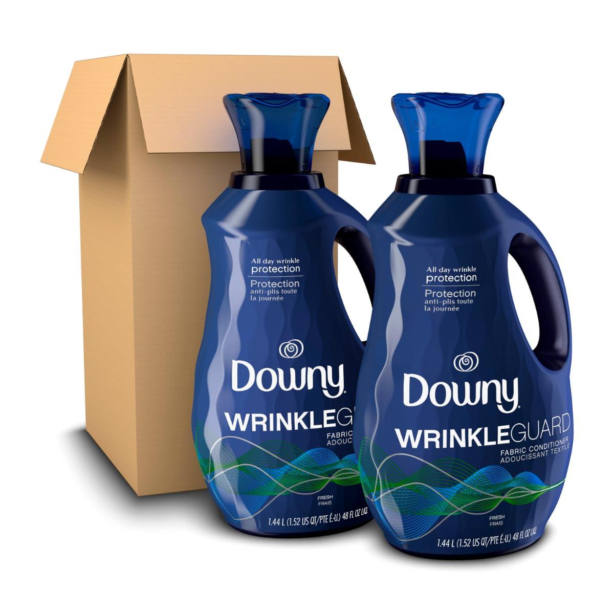Downy Downy WrinkleGuard Liquid Fabric Softener and Conditioner, Fresh, 48 fl oz 48 Loads, Pack of 2