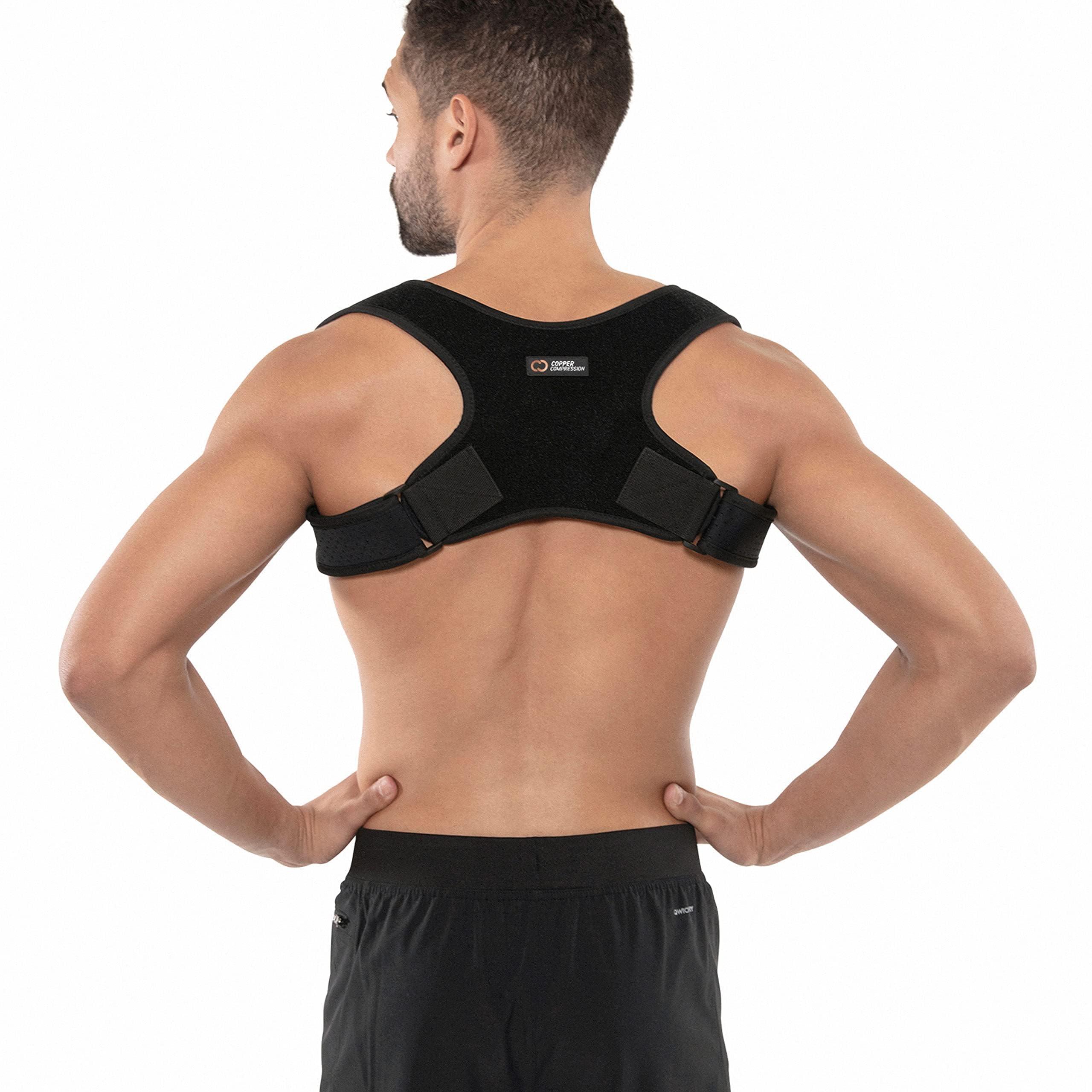 Copper Compression Copper Compression Posture Corrector for Men & Women - Adjustable Copper Infused Orthopedic Brace for Pain Relief from Bad Posture, Slumping - Targets Upper Back, Shoulders, Neck, Clavicle