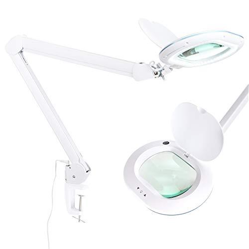 Brightech Brightech LightView Pro XL Magnifying Desk Lamp with Clamp, Adjustable Magnifying Glass with LED Light for Crafts, Reading, Close Work, Dimmable Light Magnifier with Wide Glass Lens
