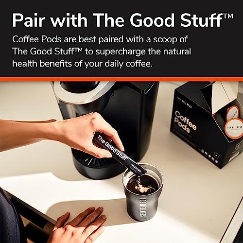 For Wellness For Wellness Organic Arabica Coffee Pods (24 Pods, Medium Roast) Pair With The Good Stuff to Supercharge Your Coffee