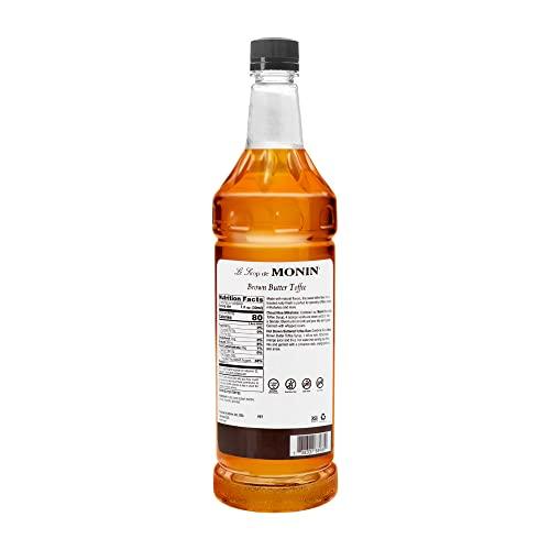 Monin Monin - Brown Butter Toffee Syrup, Buttery-Smooth Flavor with Rich Nutty Aroma, Great for Lattes, Milkshakes, and Iced Coffees, Gluten-Free, Vegan, Non-GMO (1 Liter, 33.8 oz)
