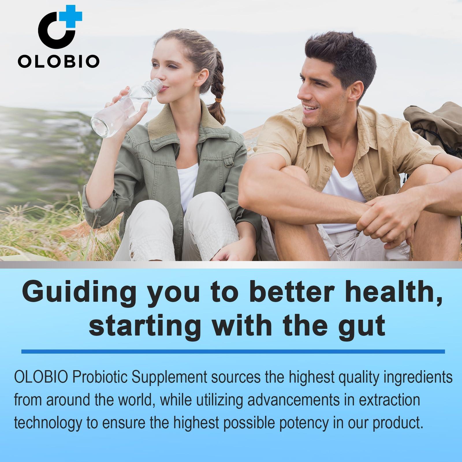 OLOBIO OLOBIO 300 Billion CFU Probiotic, 12 Strains with 3 Organic Prebiotics, Probiotics for Women and Men, Daily Supplement for Digestive, Immune, Gut & Bloating Health, Shelf Stable, Vegan, 120 Counts