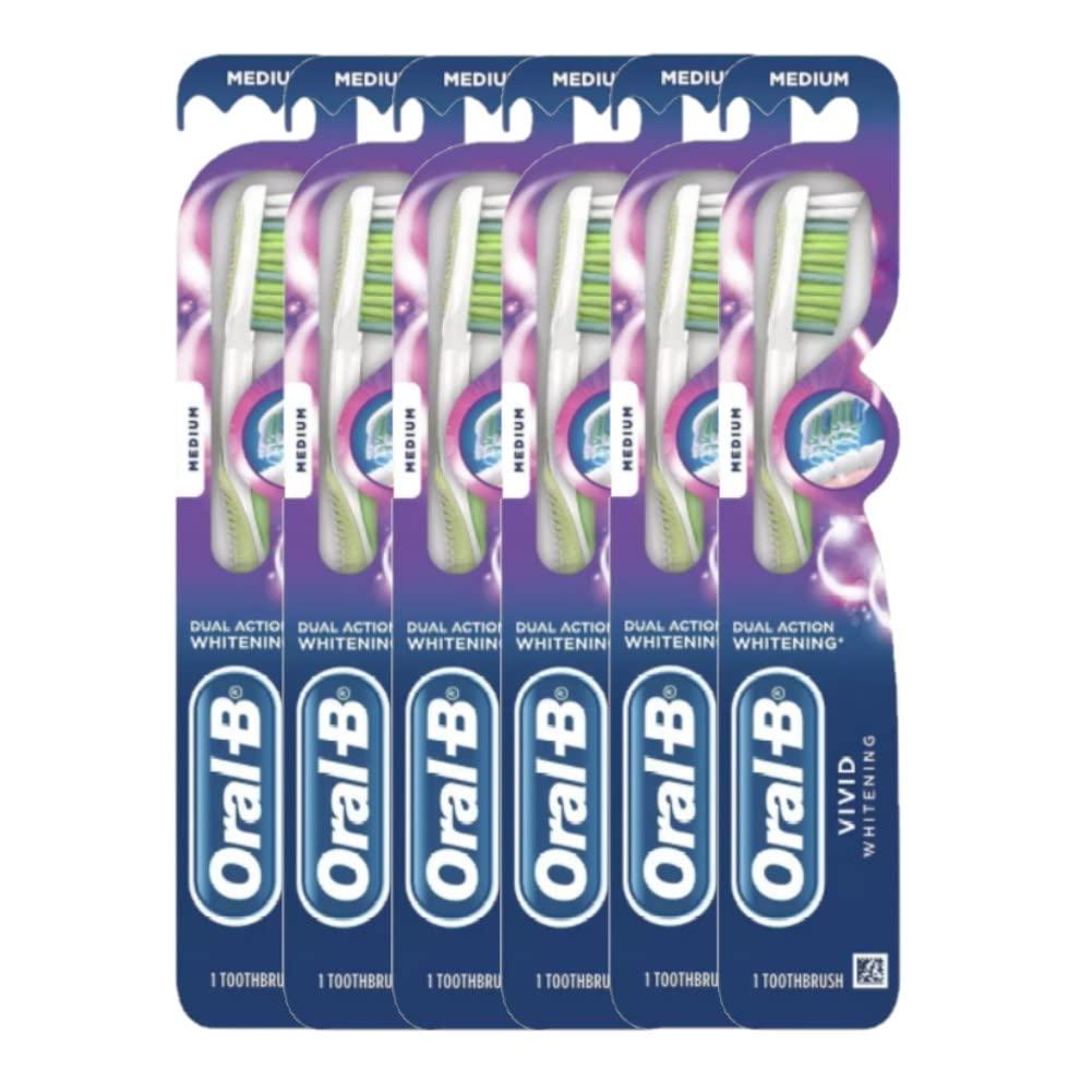 Oral-B Oral-B Vivid Whitening Medium Toothbrush - 1 Count (Pack of 6) Blue 049-09-1269