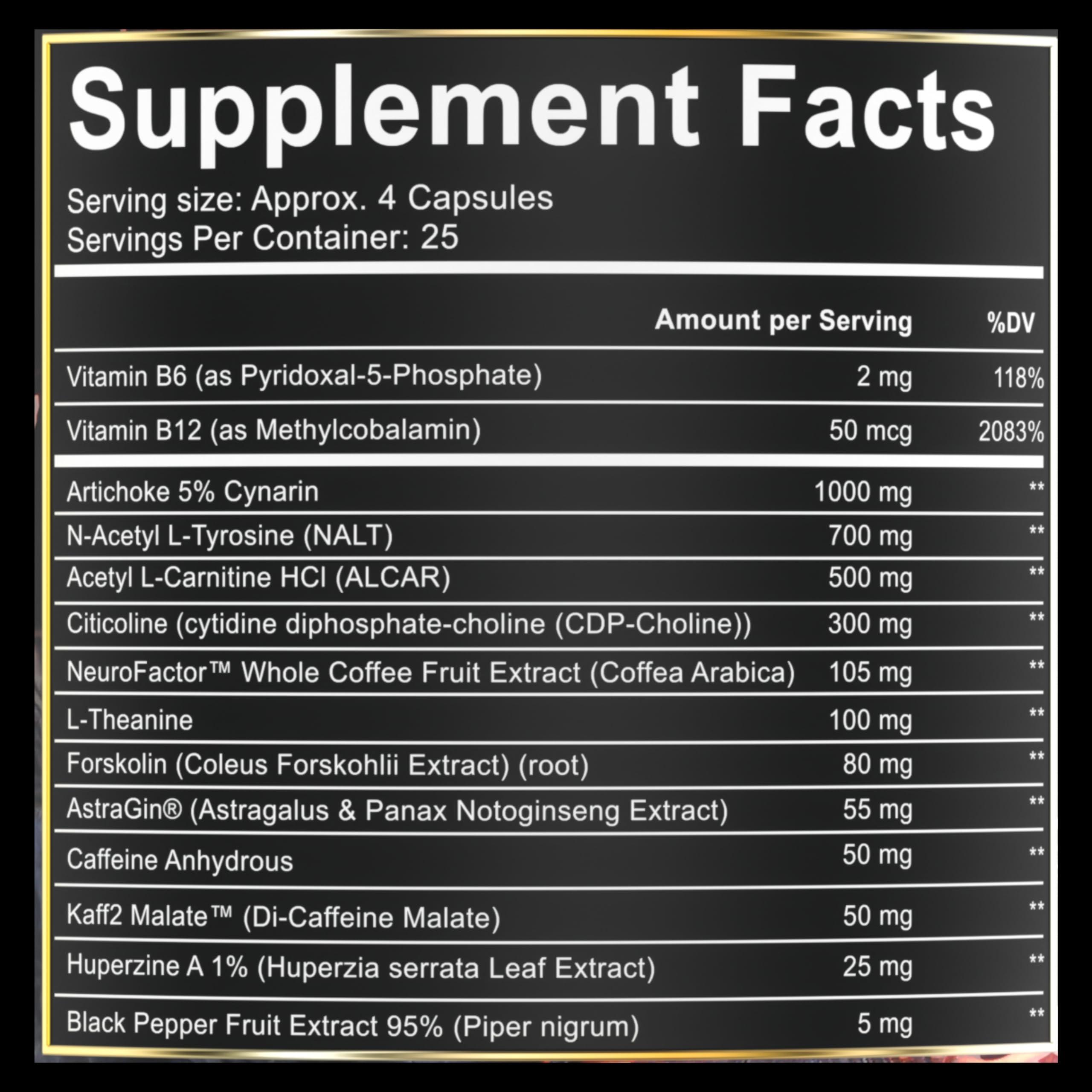 RysnFenix RysnFenix Fenix Focus Advanced Nootropic Brain Health, Memory, Focus Supplement - Fast & Slow Caffeine + Theanine & B12 - Less Brain-Fog - Brain Boost - Artichoke, Tyrosine, Choline - 100 Capsules