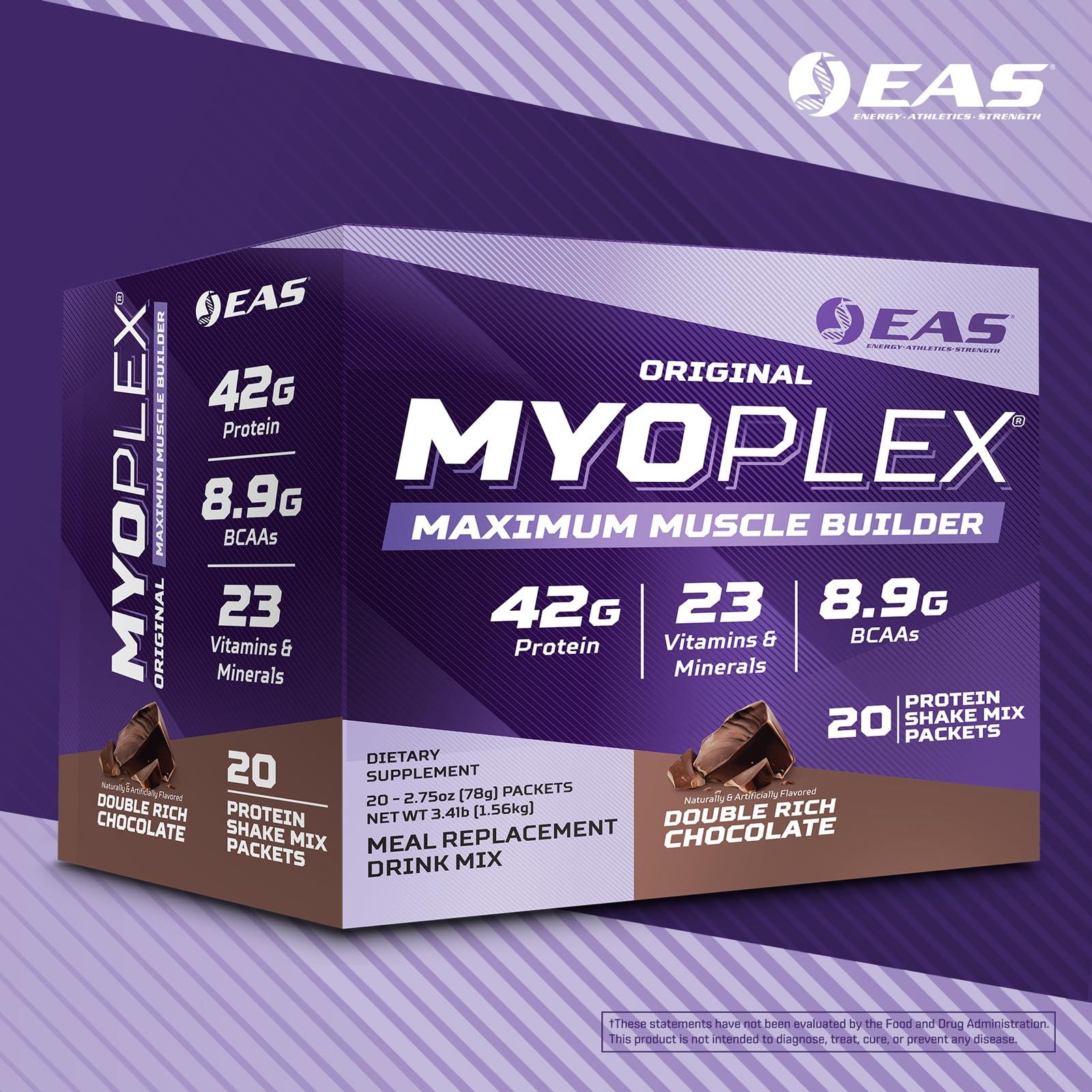 Experimental and Applied Sciences EAS Experimental & Applied Sciences Original Myoplex Maximum Muscle Builder | Meal Replacement Protein Drink Mix | Quality Protein Blend | 42g Protein | 20 Individual Packets (Cinnamon Cereal Crunch)