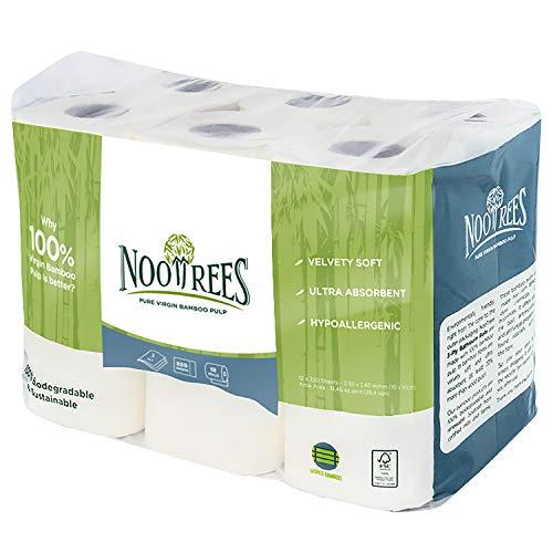 NooTrees NooTrees Bamboo Toilet Tissue, Tree Free, Biodegradable, Sustainable, Renewable and FSC Certified 3-ply Toilet Paper, 220 Sheets, 12 Rolls, Pack of 1