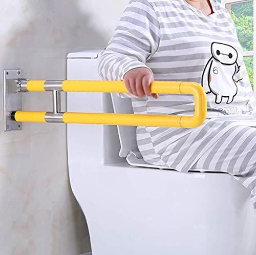 FairUo FairUo Folding Handicap Grab Bars Rails Toilet Handrails, Bathroom Grab Bar- Foldable and Portable Bathroom Safety Rails, Disabled, Elderly, Disabled, Pregnant Women Foldable Handrail Towel Rack/60