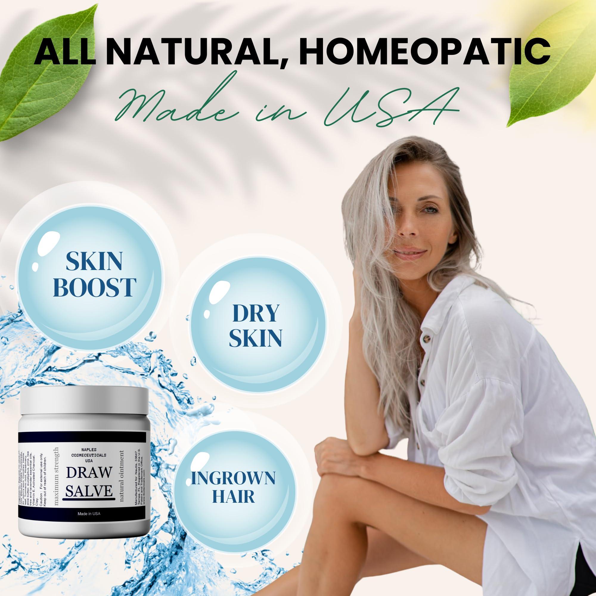 Naples Cosmeceuticals Drawing Salve for Boil Ease Cysts Splinters Burns Poison Ivy Ingrown Hair Fast Draw Ointment (2 oz)