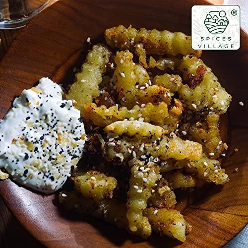 Spices Village SPICES VILLAGE Everything Bagel Seasoning [ 8 oz ] Blend of Sea Salt, Minced Garlic, Onion Flakes, Sesame Seeds, Poppy - Kosher Certified, Gluten Free, Vegan, Keto Bagels, Resealable Bulk Bag