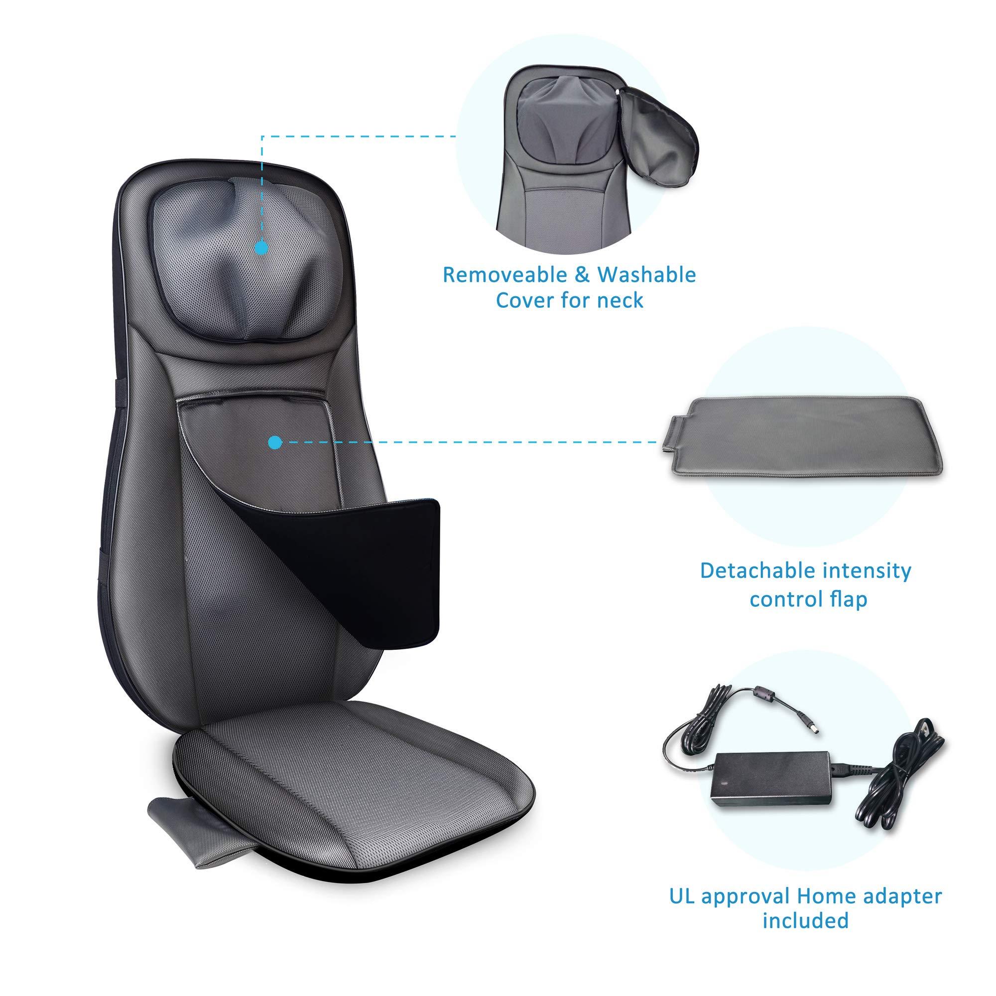Snailax Snailax Shiatsu Back Massager with Heat, Chair Massager for Neck, Back and Shoulders,Gel Modes Massage Cushion,Adjustable Height Massage Seat,Gifts