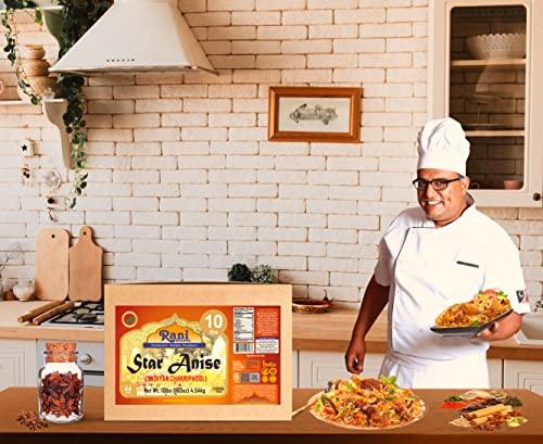 Rani Brand Authentic Indian Products Rani Star Anise Seeds, Whole Pods (Badian Khatai) Spice 160oz (10lbs) 4.54kg Bulk Box ~ All Natural | Gluten Friendly | NON-GMO | Vegan | Indian Origin