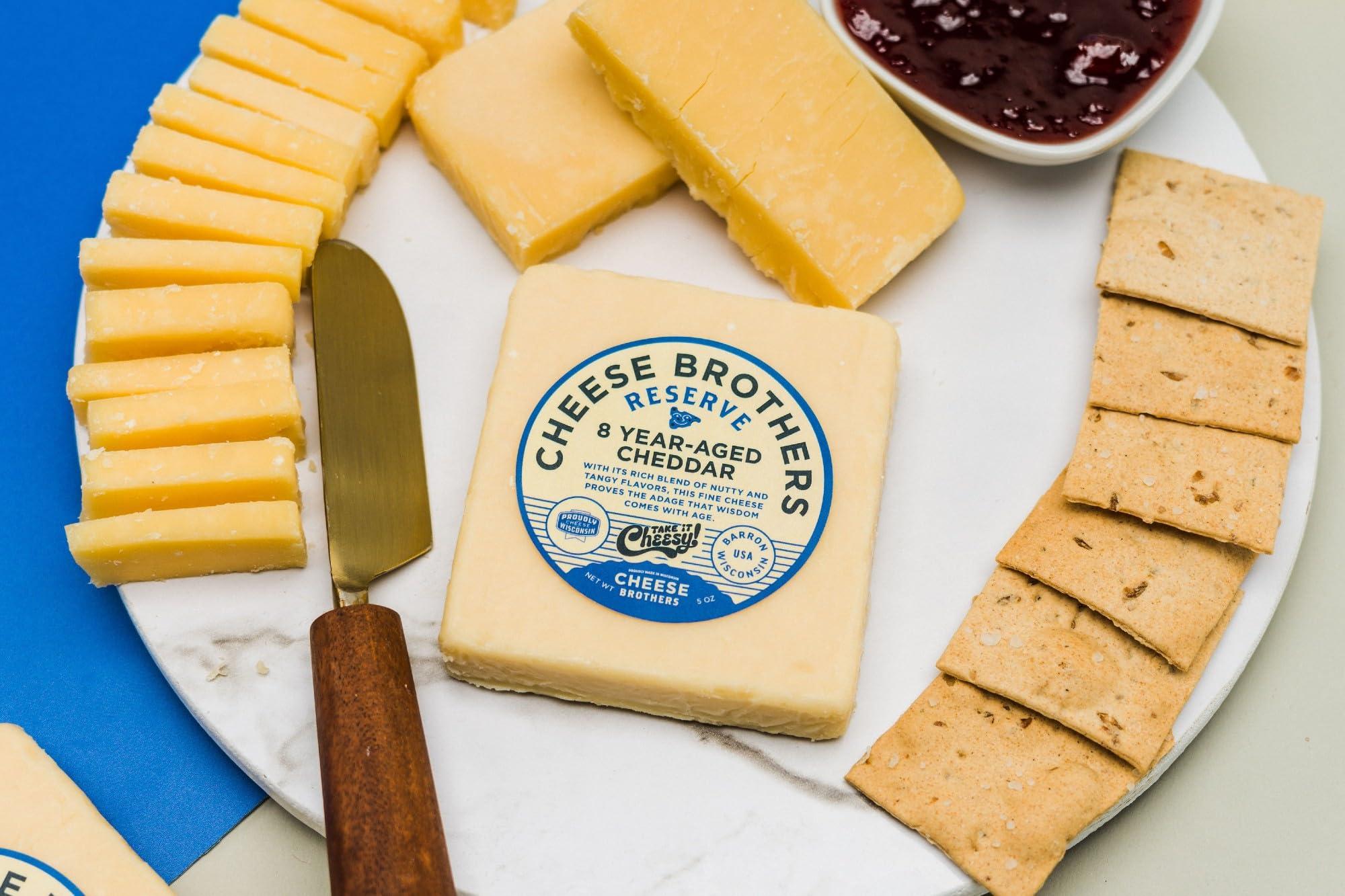 CHEESE BROTHERS INC Cheese Bros. \"Sharp and Flavorful\" Gift Box |Fresh from Wisconsin | Featuring Aged Cheddar, Fratello, Door County Duet | Perfect for Charcuterie Board and Food Gifting Idea
