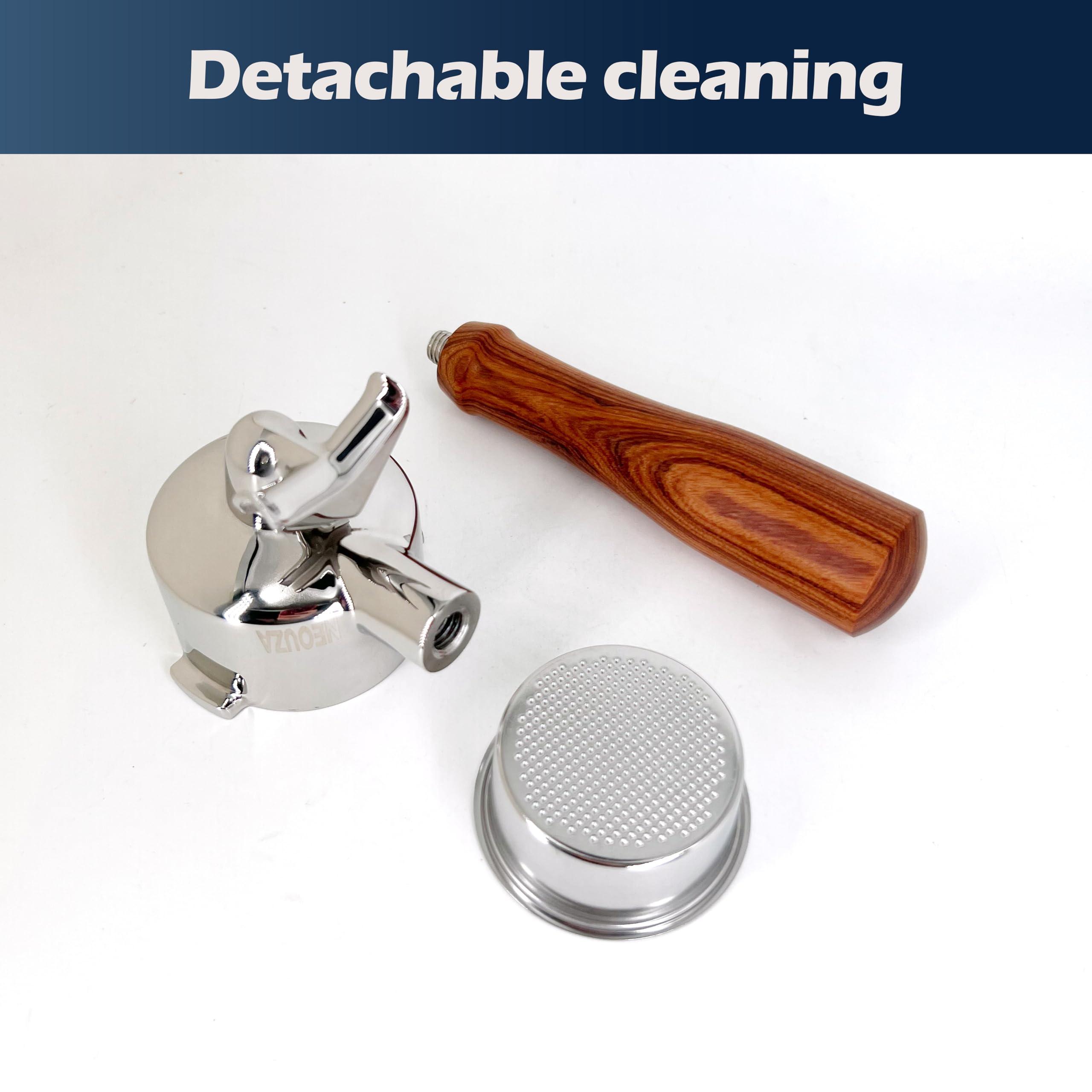 NEOUZA NEOUZA Espresso Portafilter 51mm Compatible with DeLonghi Stilosa ECP31.21 ECP33.21 ECP35.31 Coffee Machine Non-pressurized Basket, Double Spouts (2 Ears)