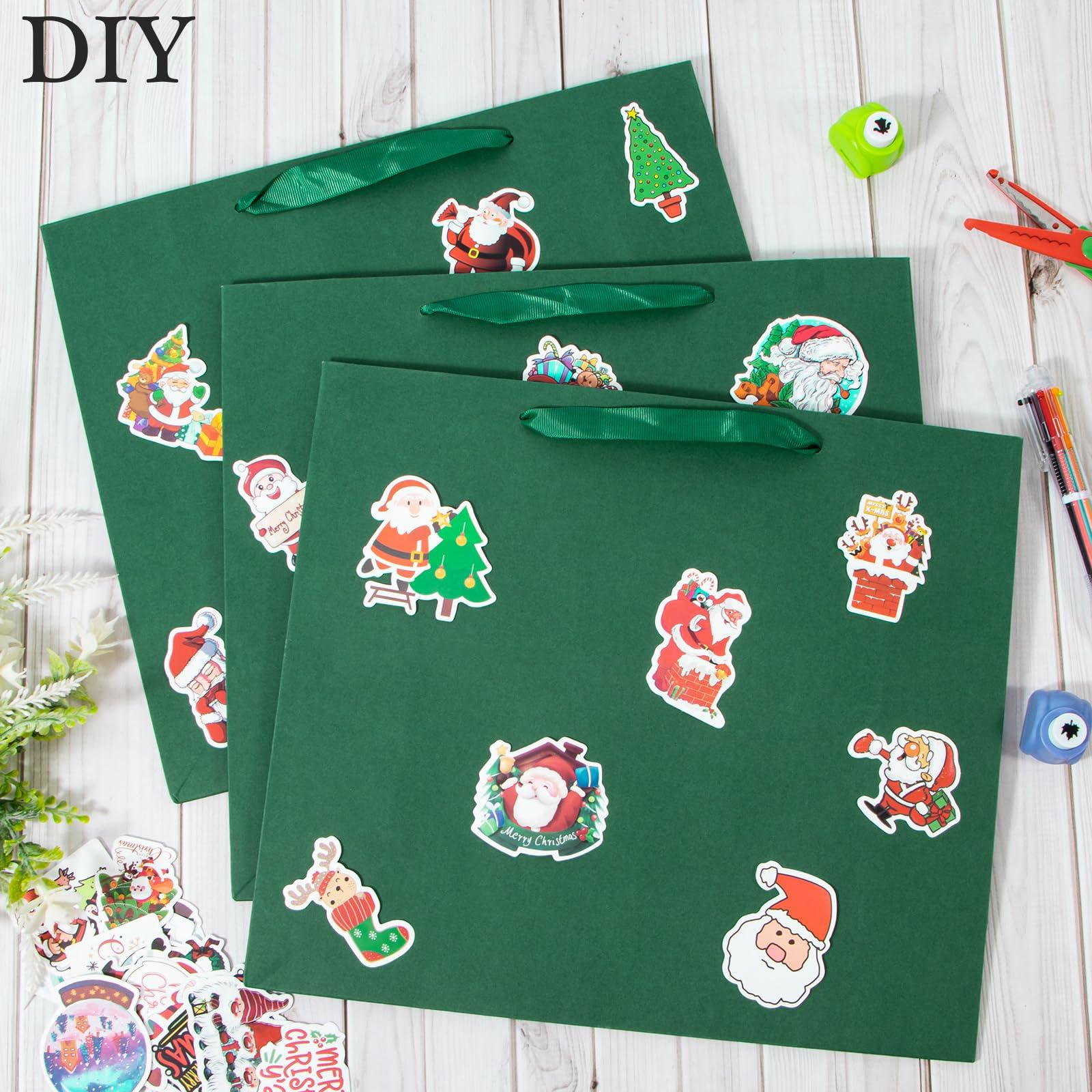 Dasofine Dasofine 20pcs Green Dark Gift Bags, Large Gift Bags 12.5\" x 4.5\" x 11\", Thick Kraft Paper Favor Bags, Gift Bags with Handles for Party, Wedding, Baby Shower