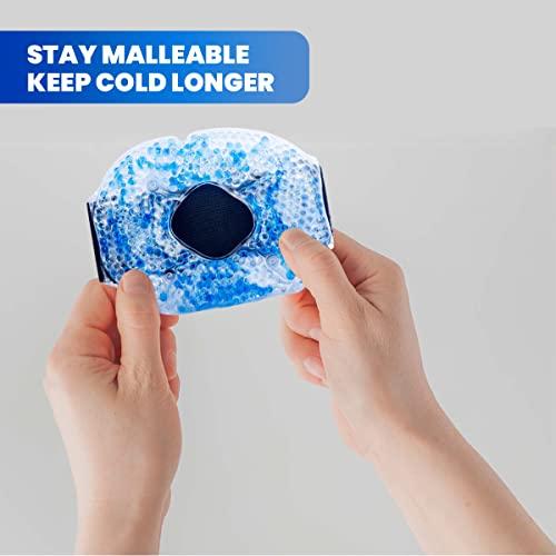 Ikisdo Care Therapy Wrap Reusable Hot & Cold Gel Beads Best Ice Pack with Elastic Adjustable Strap for Knee - Joint & Muscle Pain Relief for Runner, Athletes