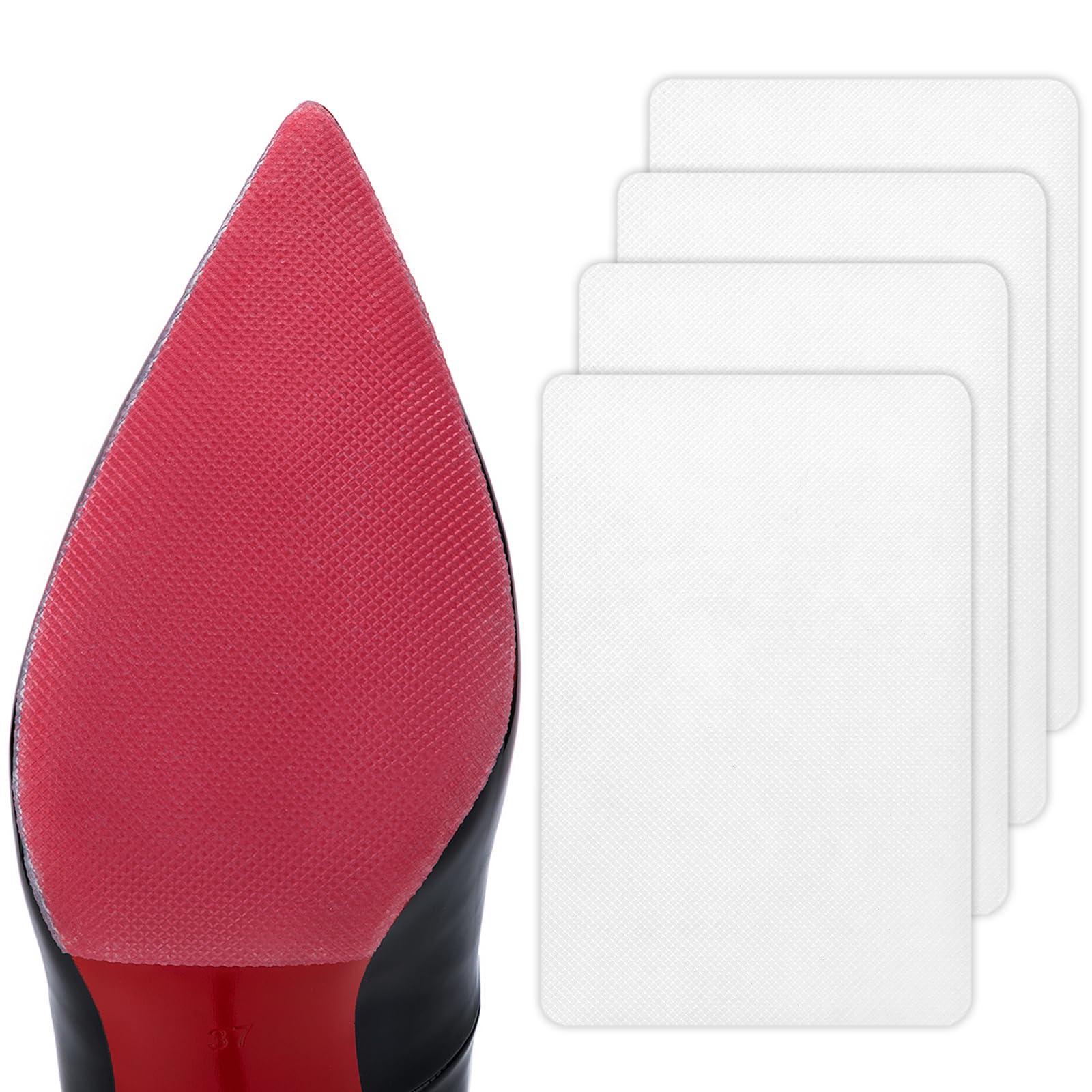 GADEBAO GADEBAO Shoe Sole Protector, 4 Pcs Self Adhesive Shoe Bottom Protector for High Heels, Silicone Anti Slip Shoe Grips on Bottom of Shoes, Sole Guard Non Slip Pads for Shoes (Medium, 6\" by 4\", Clear)