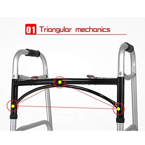 Bseack Bseack Rollator Walker Folding Travel Walker for Seniorswith Wheels Compact Walker Adjustable Hight with Handbrake Aluminum Walking Frame (Color : Standard)