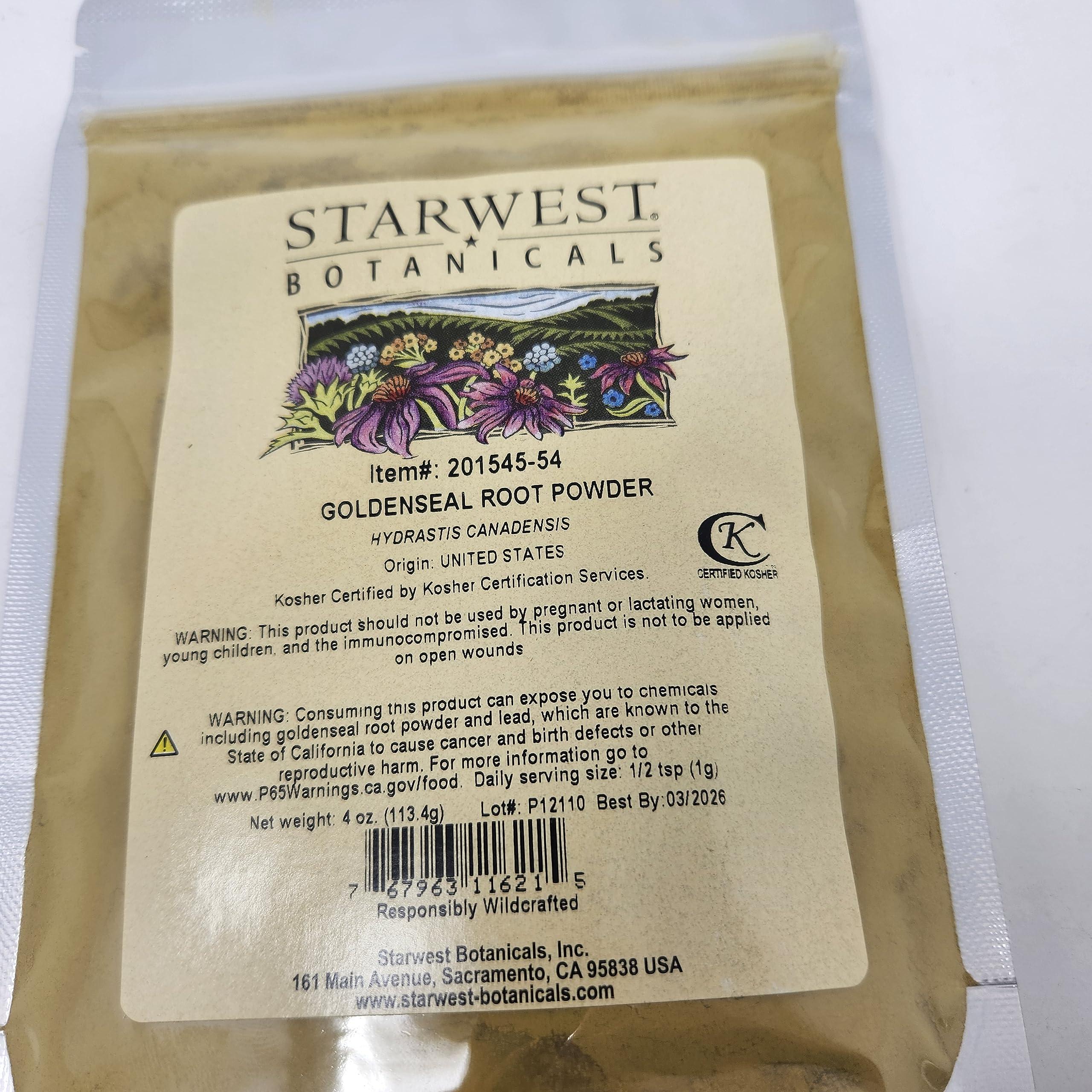 Starwest Botanicals Goldenseal Root Powder Wildcrafted - 4 Oz (113 G) - Starwest Botanicals