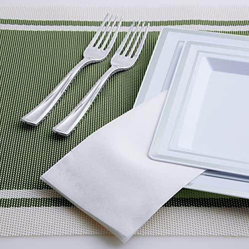 JOLLY PARTY 100PACK Disposable Hand Towels for Bathroom, Soft and Absorbent Paper Guest Towels Disposable Decorative Bathroom Hand Napkins for Kitchen, Parties, Weddings, Dinners