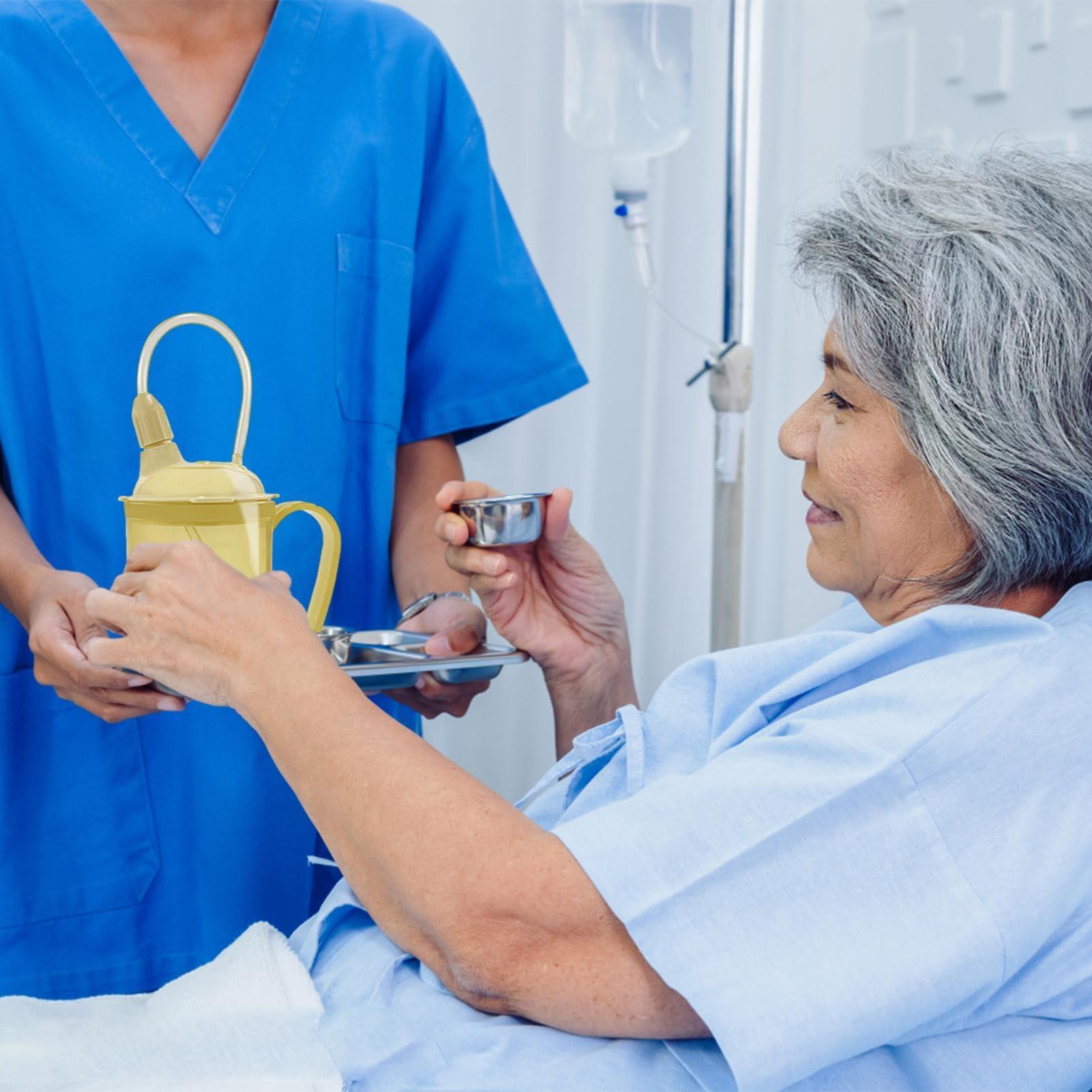 GEDOX GEDOX Adult Sippy Cups - Leak Proof Adult Cup | 300ml Spill Proof Drinking Cup | Lightweight Elderly Sippy Cup | No More Spills Cups For Adults | Hot Cold Beverages For Adult Training Cup, Creamy