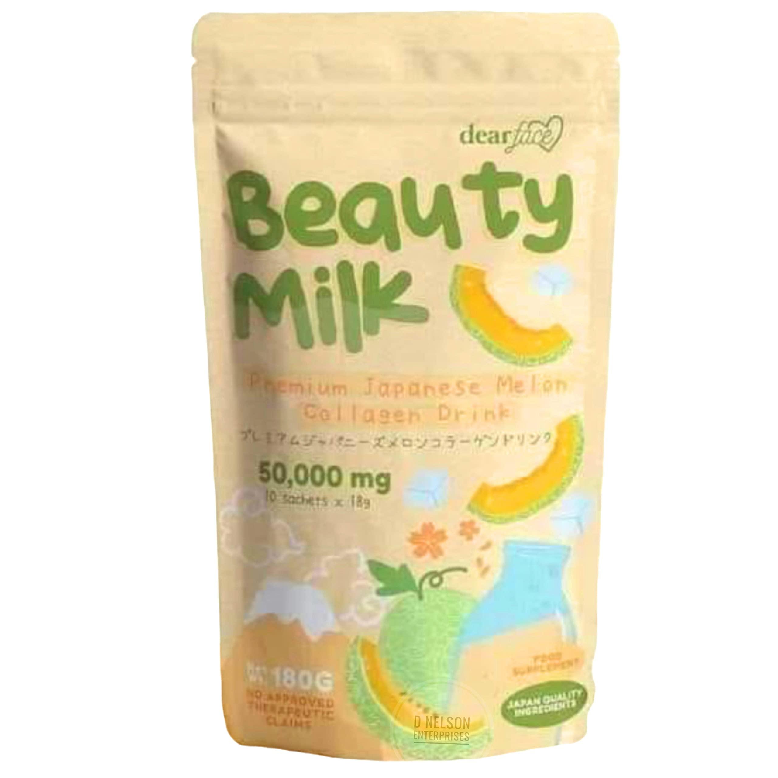Dear Face Dear Face Beauty Milk Japanese Collagen MELON Drink - 50,000mg Hydrolyzed Collagen, 6.3 Ounce (Pack of 1)