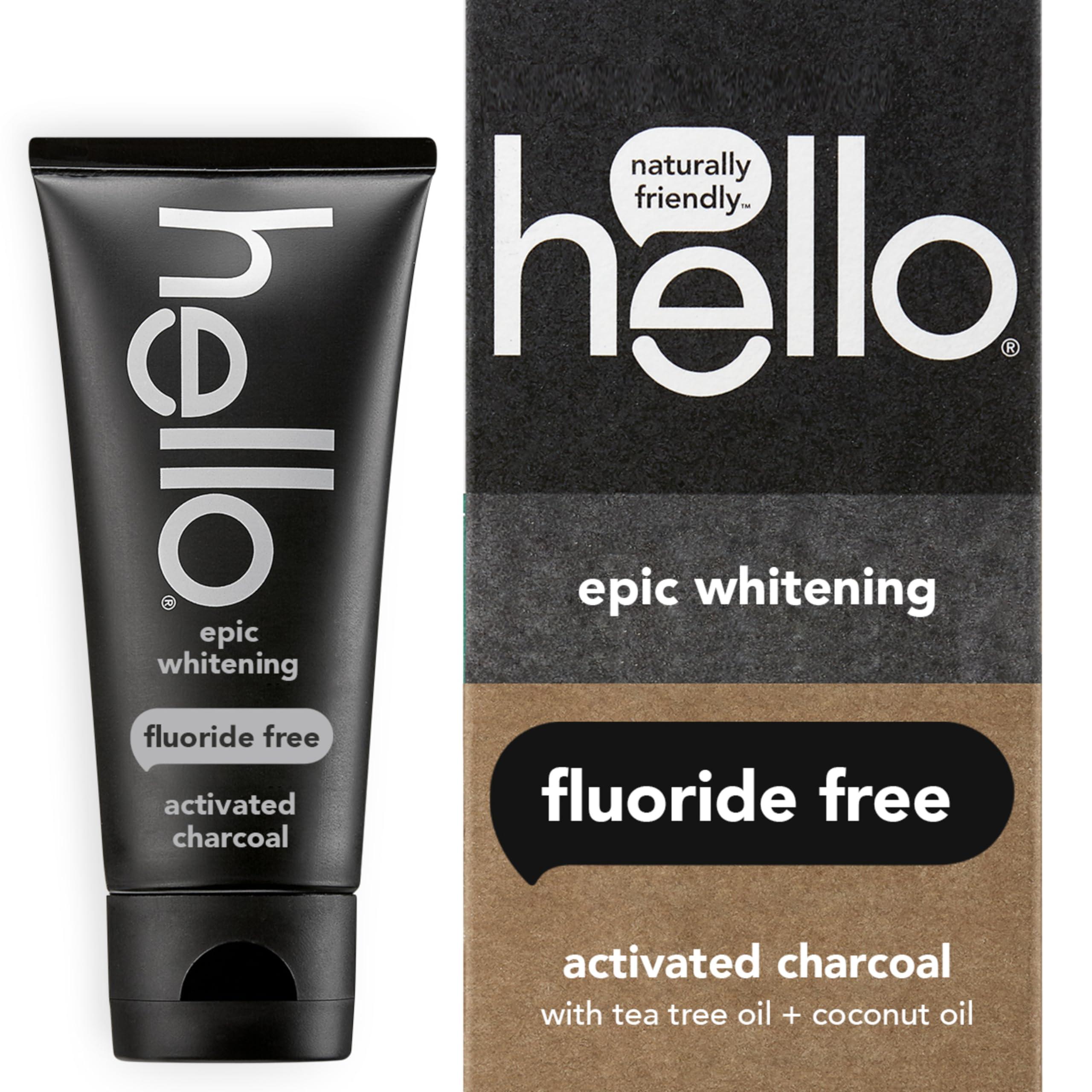 hello hello Dragon Dazzle Blue Raspberry Kids Toothpaste & Activated Charcoal Epic Whitening Fluoride Free Toothpaste, Fresh Mint + Coconut Oil, Vegan & SLS Free