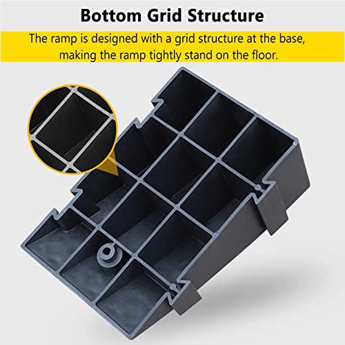JYDQM Portable Doorway Ramp Threshold Ramp Plastic 6/7 in Rise, Outdoor Front Door Entry Ramps for Elderly Toddlers Pets, Sturdy Wheelchair Ramp Curb Slope, Load 2 Ton(Color:Black,Size:25x45x19(9.8x17.7x7.5