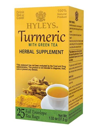 HYLEYS Tea Hyleys Turmeric & Green Tea - Natural Antioxidant Herbal Tea - 25 Tea Bags