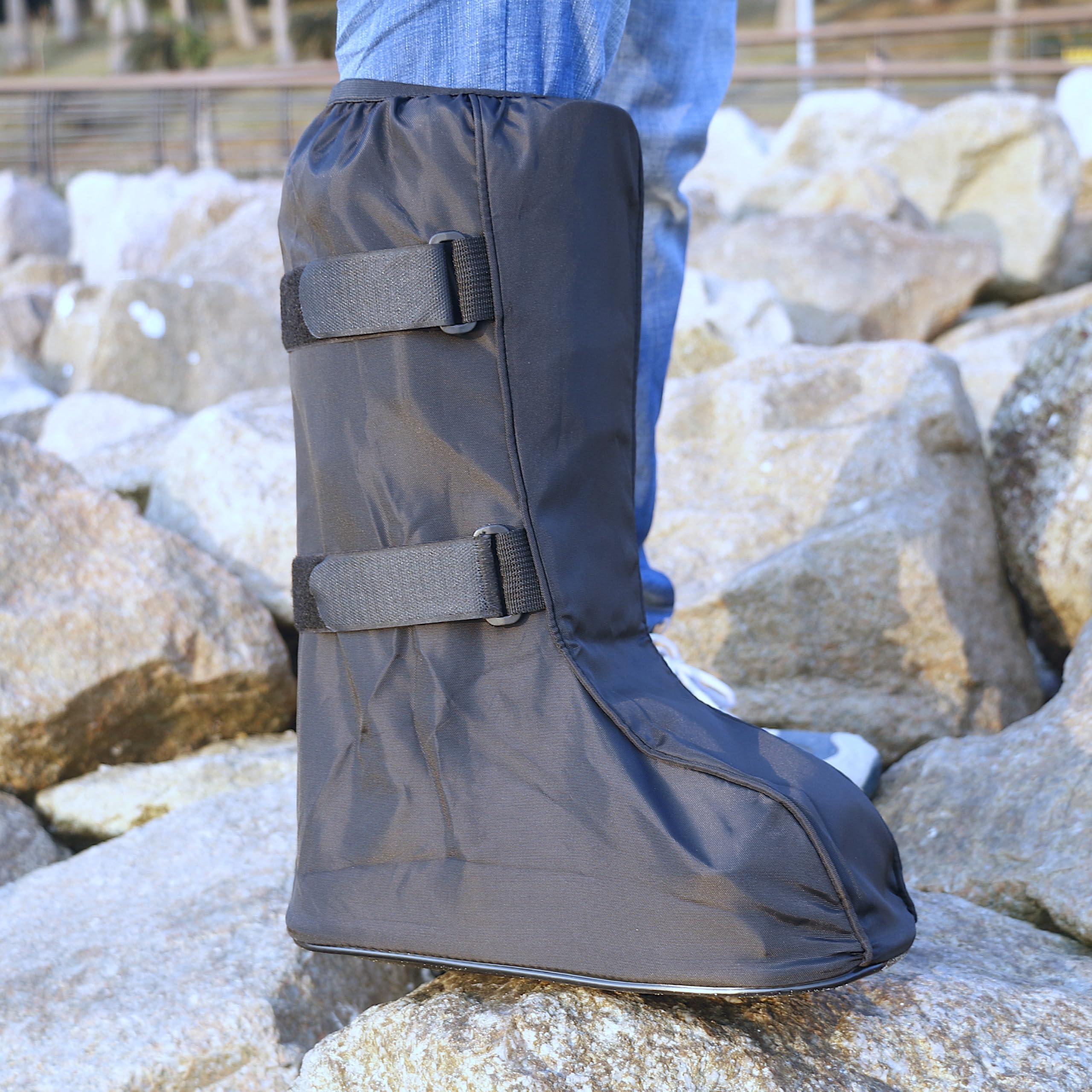 ARUNNERS ARUNNERS Walking Boot Cover for Medical Brace Orthopedic Fracture Cast with Integrative Slip-Resistant Rubber Sole (Black, Tall, X-Small)