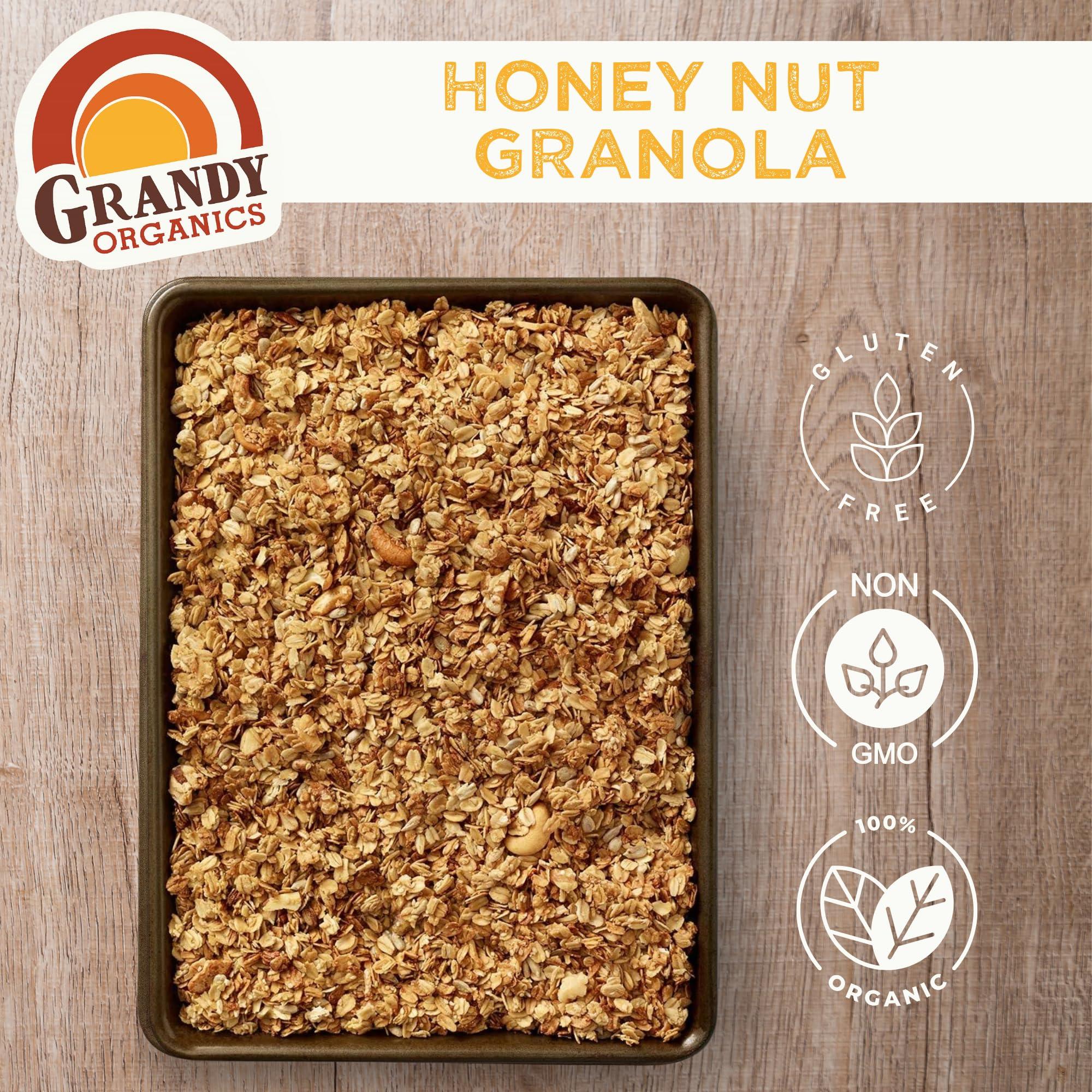 Grandy Organics Grandy Organics Honey Nut Granola, 10 Pound Bulk Bag, Certified Organic, Gluten Free, Non-GMO, Kosher, Plant Based Protein Granola