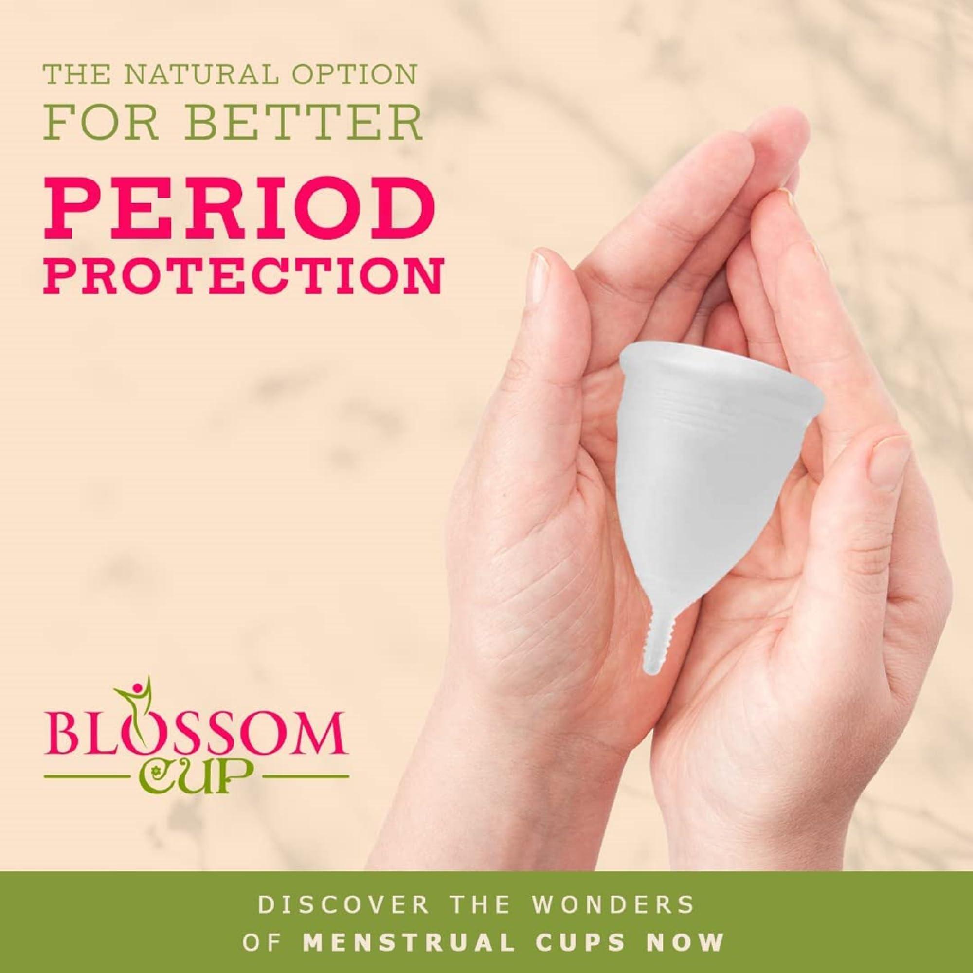 Blossom Cup Blossom Menstrual Cup, Say No to Tampons | Get Blossom Cups for Menstrual Days| Period Cup, Reusable Menstrual Cup, Silicone Cup (Large Menstrual Cup, Red)