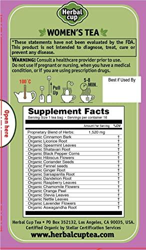 Herbal Cup Enjoy Healing Herbs In A Cup! Herbal Cup Ayurveda Women's Tea, Organic Harmony & Balance, No Caffeine Herbal Teas (16 Count, Pack of 1)