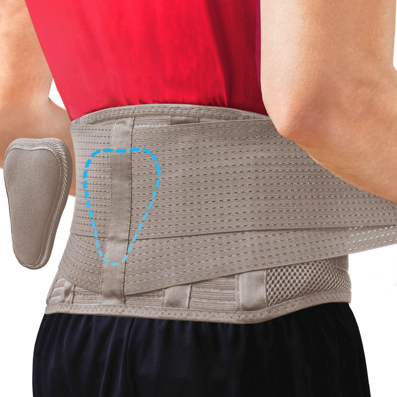 Sparthos Sparthos Back Brace for Lower Back Pain - Immediate Relief from Sciatica, Herniated Disc, Scoliosis - Breathable Design With Lumbar Support Pad - For Home & Lifting At Work, For Men & Women - (Beige-M)
