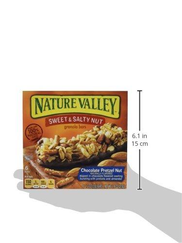 Fiber One Nature Valley, Granola Bars, Sweet & Salty, Chocolate Pretzel Nut , 7.4oz Box (Pack of 4)
