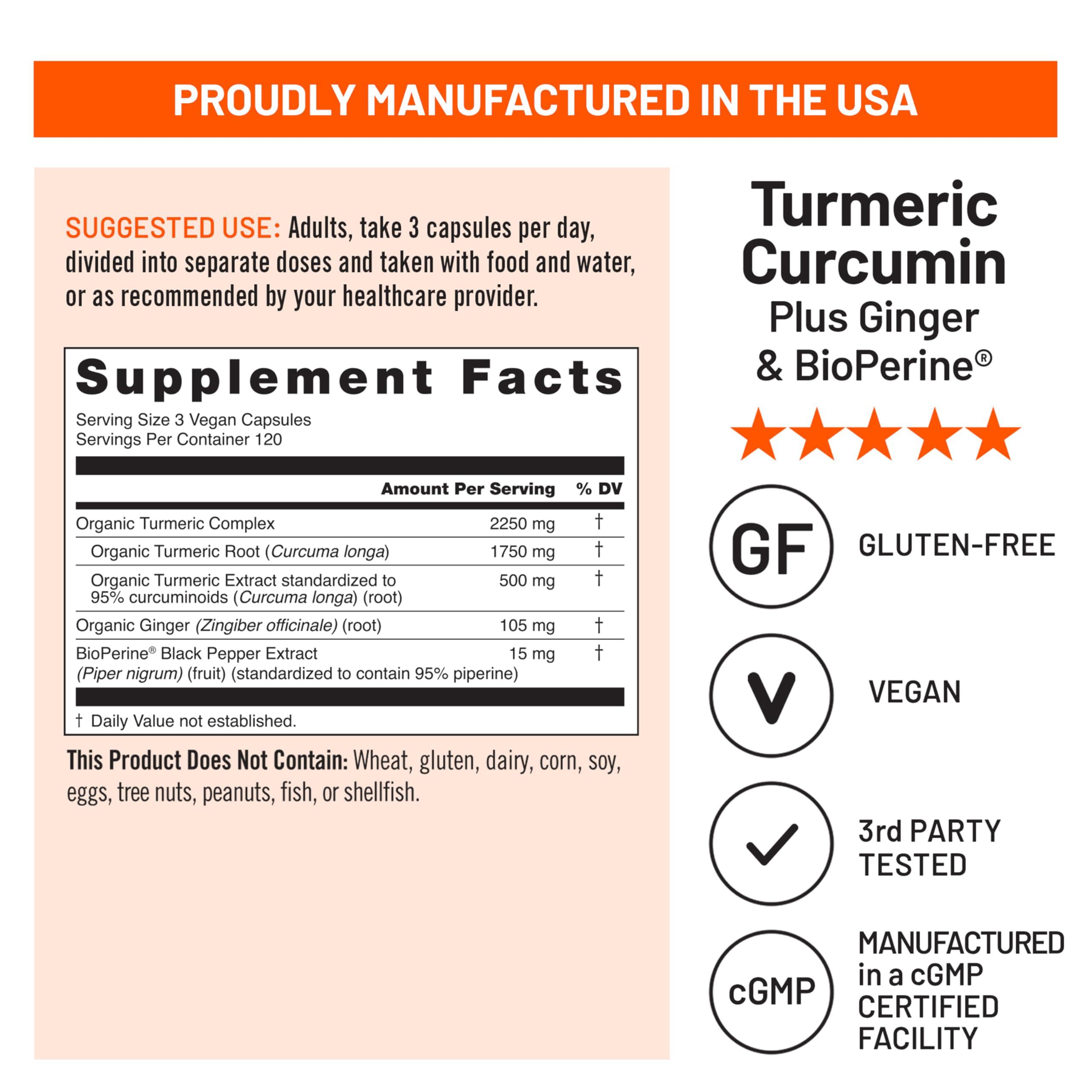 NatureWise NatureWise Curcumin Turmeric 2250mg - 95% Curcuminoids & BioPerine Black Pepper Extract for Advanced Absorption - Daily Joint and Immune Health Support - Vegan, Non-GMO, 360 Count[120-Day Supply]