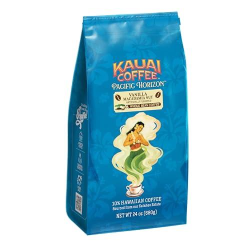 KAUAI COFFEE Kauai Coffee Vanilla Macadamia Nut, Medium Roast - Whole Bean Coffee, 24 oz Package