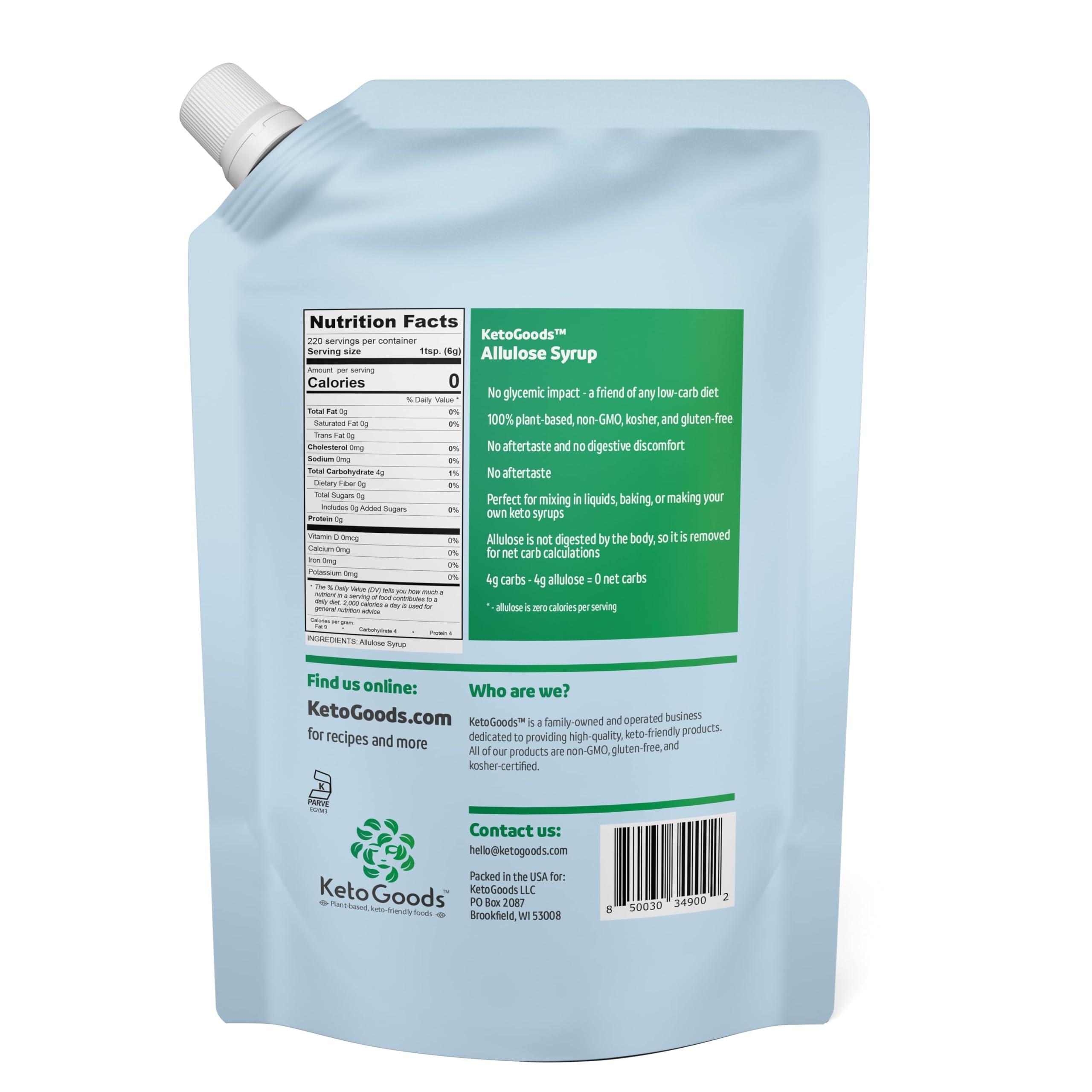 Keto Goods KetoGoods Allulose Simple Syrup: No carbs/calories, Keto friendly, No glycemic impact (2.5lb)