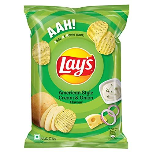 Great Bazaar Lay's American Cream Onion Indian Chips Pack of 3