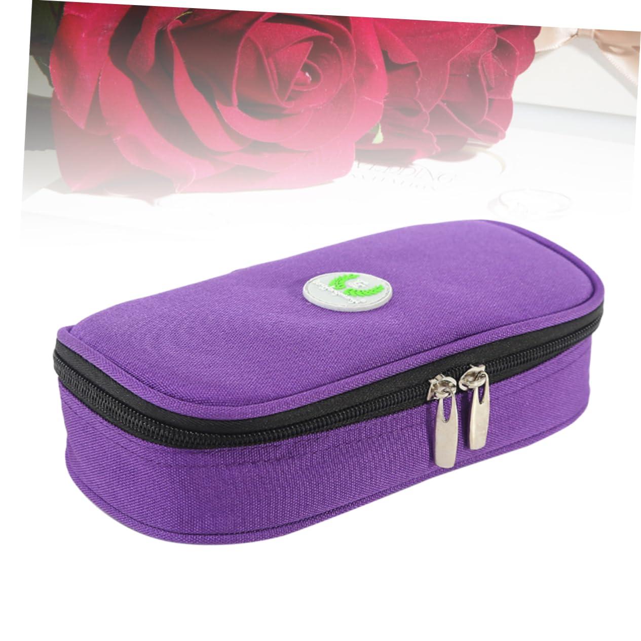 FOMIYES FOMIYES Medicine Storage Bag for Travel Cooler Insulated Container Oxford Material Portable Case Accessory Purple No Ice Included