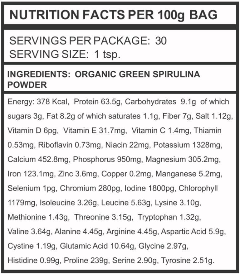 Dr. Botanical Health Dr. Botanical Health Green Spirulina Powder - Plant Based Superfood - Blue-Green Algae, No Fishy Smell, Natural Food Coloring for Smoothies & Protein Drinks - USDA Organic, Vegan, Gluten Free