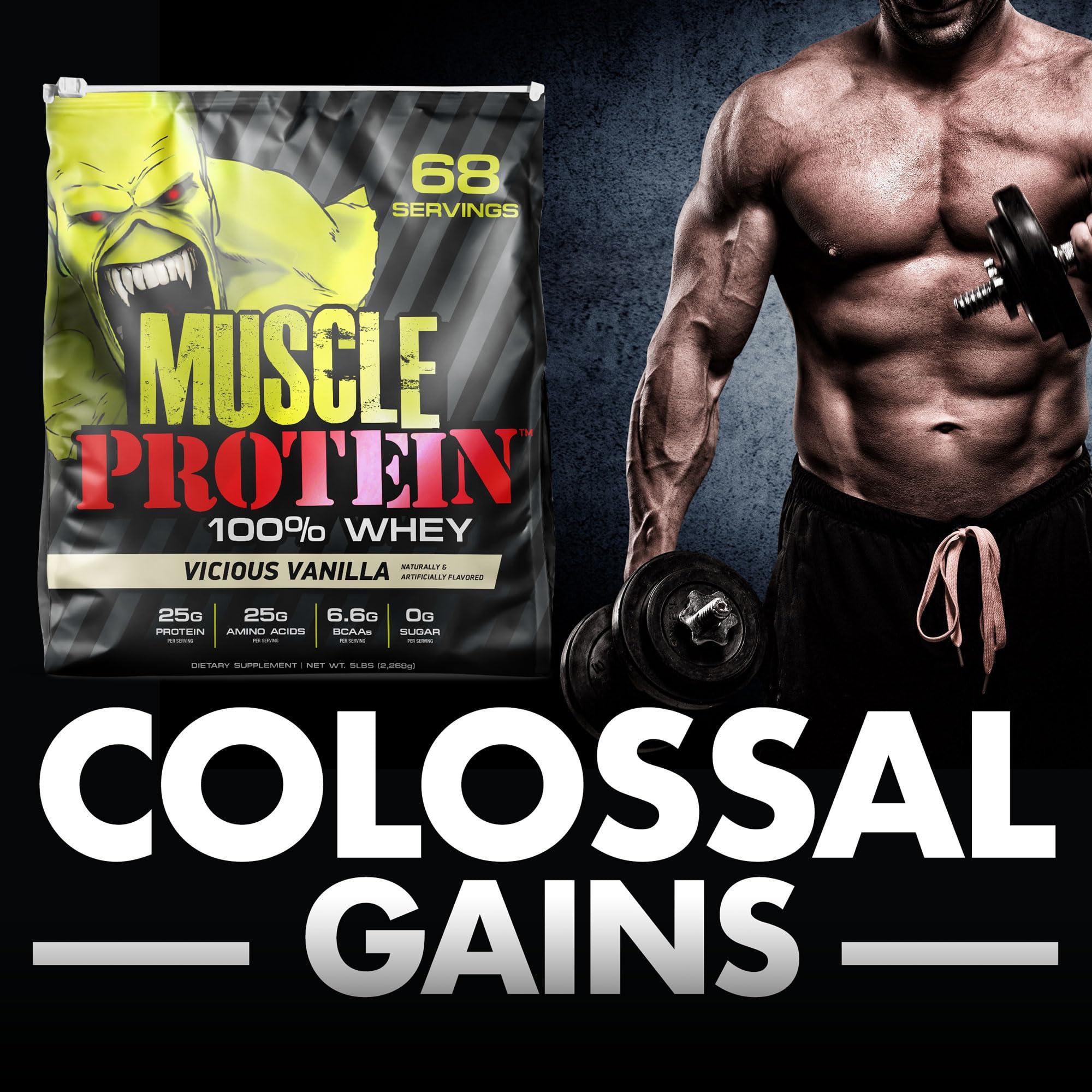 COLOSSAL LABS COLOSSAL LABS Muscle Protein Whey Powder [5 lbs/Pack of 1] Cold Filtered, 25g Pure Protein, 6.6g BCAAs (Packaging May Vary) (15 Pounds (Pack of 3), Chocolate)