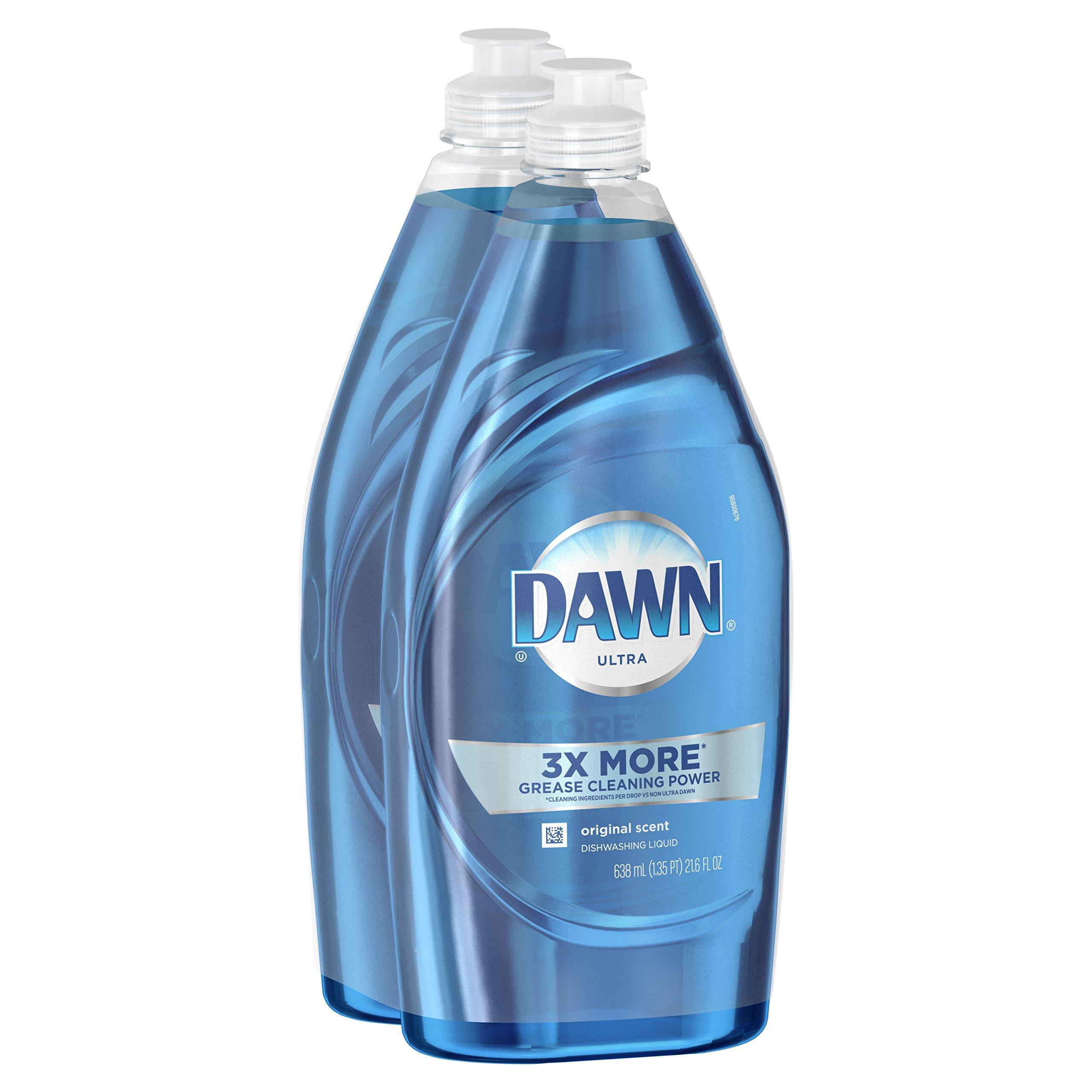 Dawn Dawn Ultra Dishwashing Liquid Dish Soap Original Scent, Two 21.6 oz Bottles