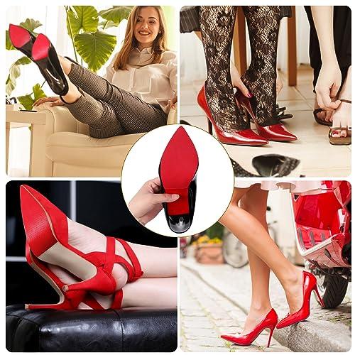 Ashoesert Ashoesert Red Bottoms Sole Protector,Shoe Sole Protector for Christian Louboutin High Heels, Anti Slip Shoe Grips Pads Compatible with Louboutin Shoes -2 Pairs6.0\"4.0\",Red