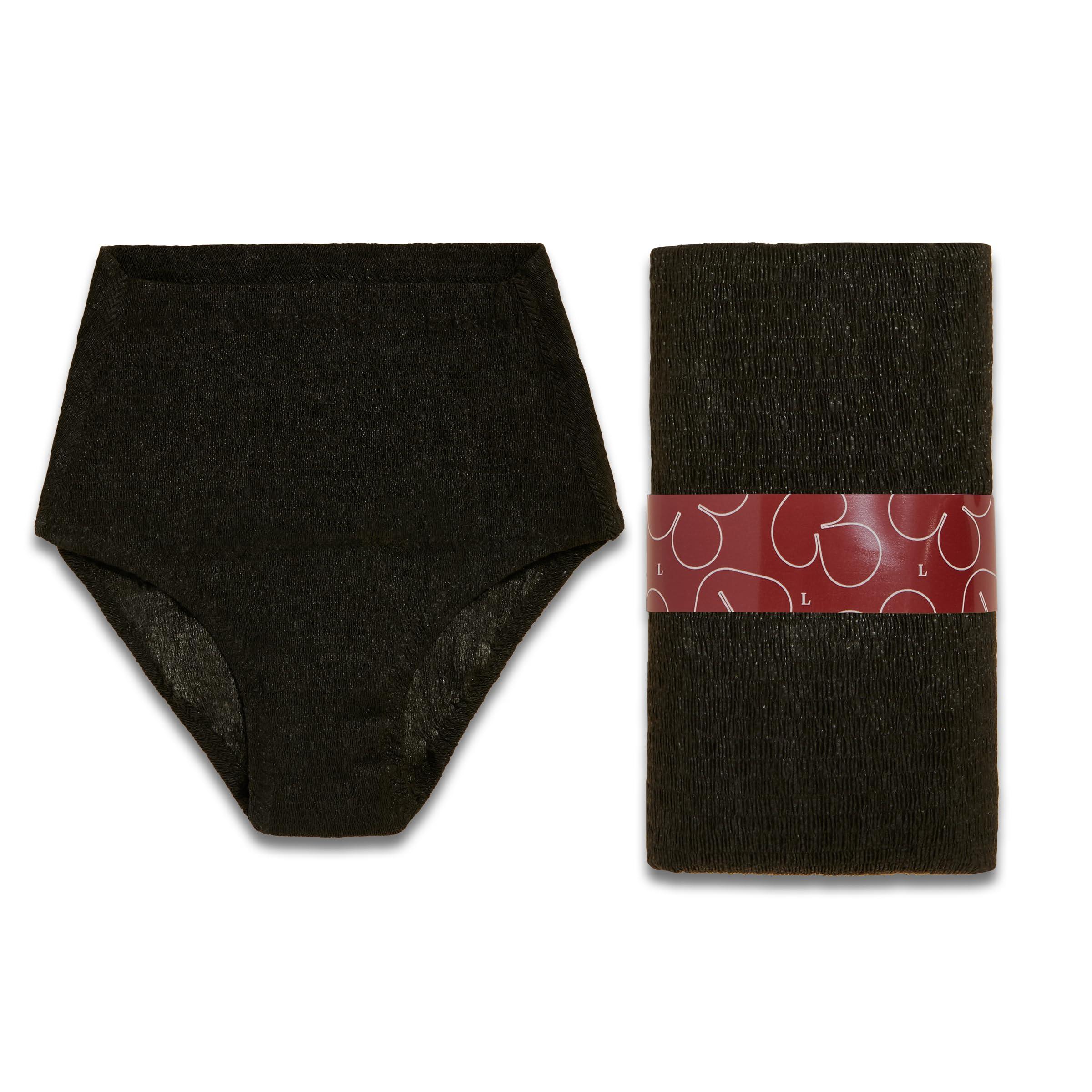 Hazel Hazel High-Waist Pull-Ups Disposable Womens Underwear, Black, Large, 10 Counts, Pack of 1