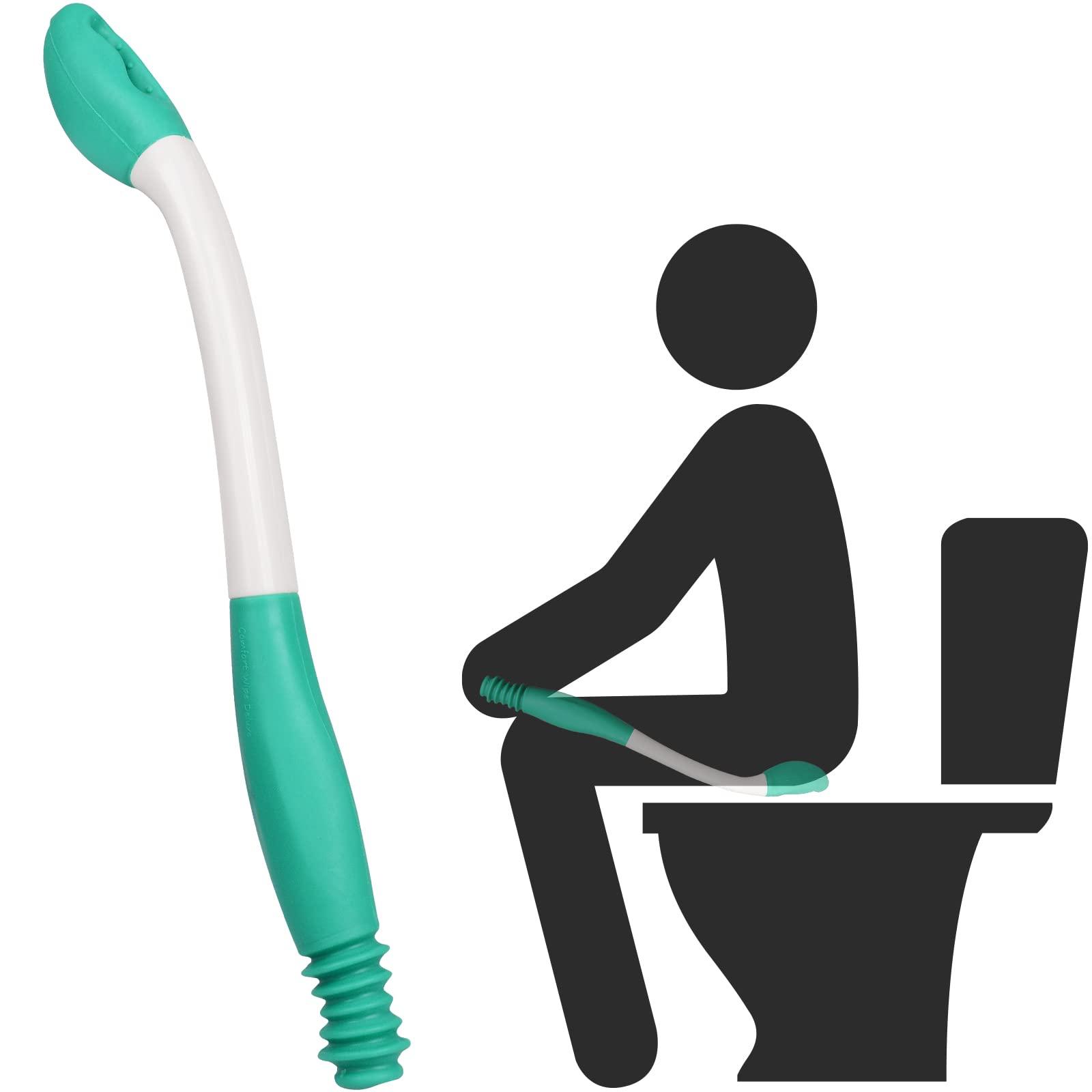 Gegong Long Reach Comfort Wipe Toilet Aids Tools, Bottom Wiper, Extends Your Reach Over 15" Grips Toilet Paper or Pre-Moistened Wipes